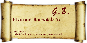 Glasner Barnabás névjegykártya
